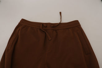 Brown Cashmere Men Drawstring Jogger Pants Dolce & Gabbana