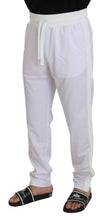 White Polyester Crown Logo Jogger Pants Dolce & Gabbana