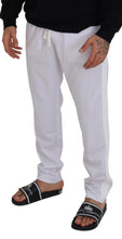 White Polyester Crown Logo Jogger Pants Dolce & Gabbana