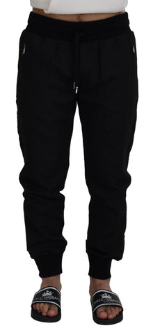 Black Men Casual Jogger Pants Dolce & Gabbana