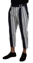 White Cotton Striped Cropped Pants Dolce & Gabbana