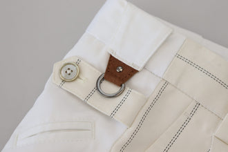 White Cotton Striped Formal Pants Dolce & Gabbana