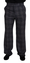 Gray Checkered Mid Waist Men Pants Dolce & Gabbana