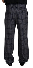 Gray Checkered Mid Waist Men Pants Dolce & Gabbana