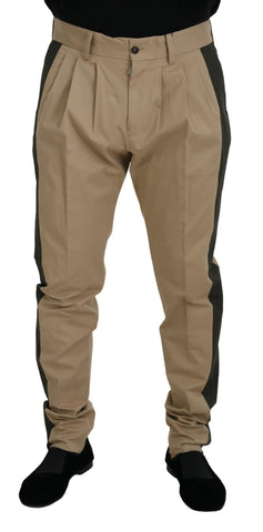 Brown Black Cotton Chino Men Pants Dolce & Gabbana