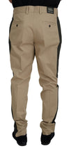 Brown Black Cotton Chino Men Pants Dolce & Gabbana