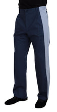 Blue Cotton Straight Fit Pants Dolce & Gabbana