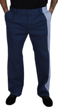 Blue Cotton Straight Fit Pants Dolce & Gabbana