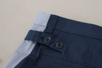 Blue Cotton Straight Fit Pants Dolce & Gabbana
