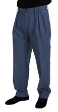 Blue Linen Chino Men Formal Pants Dolce & Gabbana