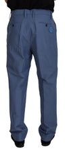 Blue Linen Chino Men Formal Pants Dolce & Gabbana