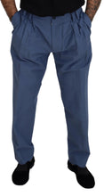 Blue Linen Chino Men Formal Pants Dolce & Gabbana