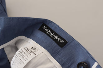 Blue Linen Chino Men Formal Pants Dolce & Gabbana