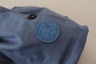 Blue Linen Chino Men Formal Pants Dolce & Gabbana