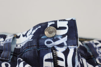Blue Cotton DG Crown Skinny Denim Jeans Dolce & Gabbana