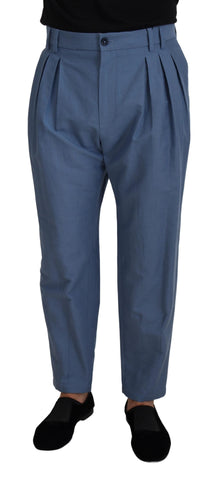 Blue Linen Chino Formal Pants Dolce & Gabbana