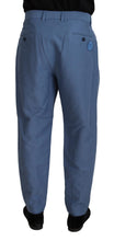 Blue Linen Chino Formal Pants Dolce & Gabbana