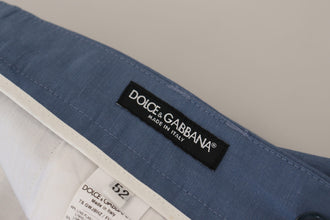 Blue Linen Chino Formal Pants Dolce & Gabbana