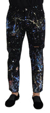 Black Cotton Color Splash Print Denim Jeans Dolce & Gabbana