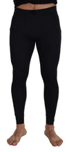 Black Nylon Slim Fit Stretch Pants Dolce & Gabbana