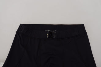 Black Nylon Slim Fit Stretch Pants Dolce & Gabbana
