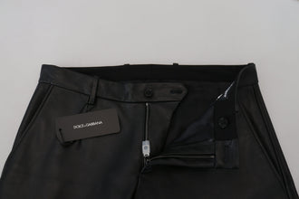 Black Shiny Stretch Skinny Pants Dolce & Gabbana