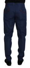 Blue Cotton Chino Formal Pants Dolce & Gabbana