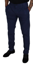 Blue Cotton Chino Formal Pants Dolce & Gabbana