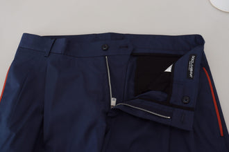 Blue Cotton Chino Formal Pants Dolce & Gabbana