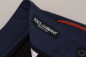 Blue Cotton Chino Formal Pants Dolce & Gabbana