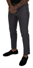 Grey Cotton Checkered Chino Pants Dolce & Gabbana