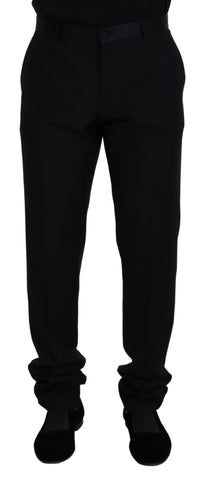 Black Wool Chino Formal Pants Dolce & Gabbana