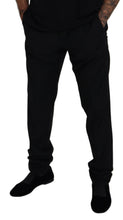 Black Wool Chino Formal Pants Dolce & Gabbana