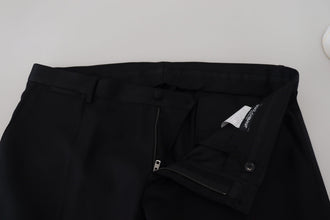Black Wool Chino Formal Pants Dolce & Gabbana
