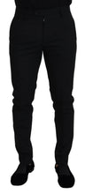 Black Polyester Chino Formal Pants Dolce & Gabbana