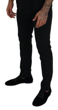 Black Polyester Chino Formal Pants Dolce & Gabbana