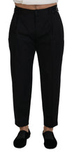 Black Cotton Chino Formal Pants Dolce & Gabbana