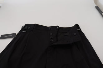 Black Cotton Chino Formal Pants Dolce & Gabbana