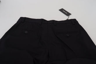 Black Cotton Chino Formal Pants Dolce & Gabbana