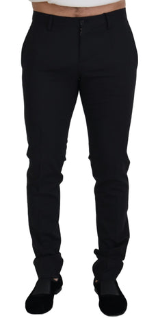 Black Wool Chino Formal Pants Dolce & Gabbana