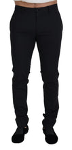 Black Wool Chino Formal Pants Dolce & Gabbana