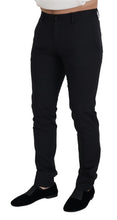 Black Wool Chino Formal Pants Dolce & Gabbana