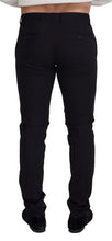 Black Wool Chino Formal Pants Dolce & Gabbana