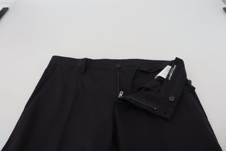 Black Wool Chino Formal Pants Dolce & Gabbana
