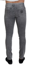 Grey Washed Cotton Skinny Denim Jeans Dolce & Gabbana