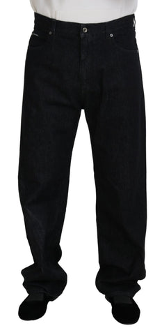 Black Washed Cotton Men Casual Denim Jeans Dolce & Gabbana