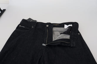 Black Washed Cotton Men Casual Denim Jeans Dolce & Gabbana