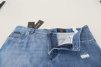 Blue Washed Cotton Casual Denim Jeans Dolce & Gabbana