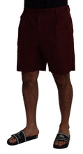 Maroon Cotton Bermuda Casual Shorts Dolce & Gabbana