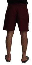 Maroon Cotton Bermuda Casual Shorts Dolce & Gabbana